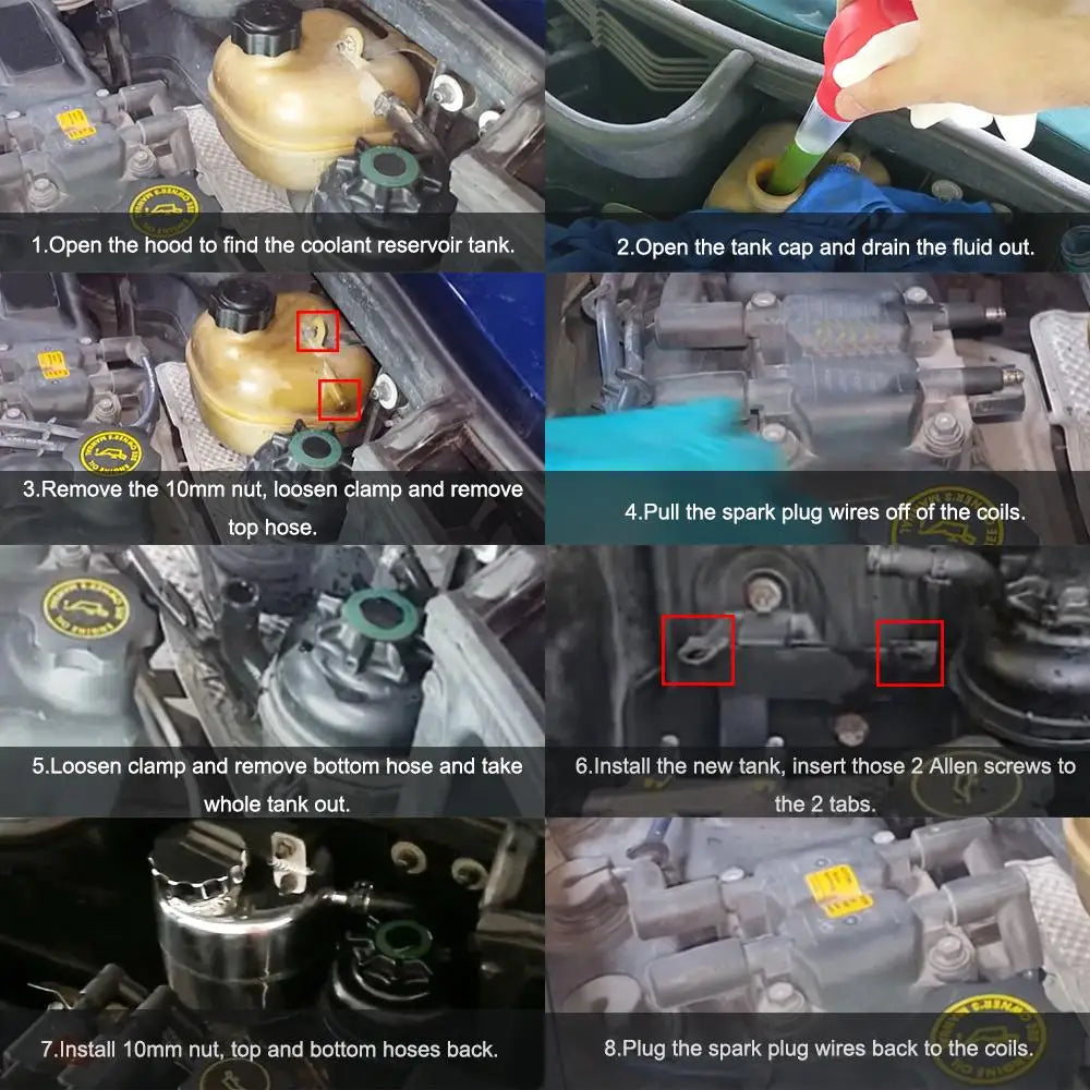 Aluminum Coolant Header Expansion Overflow Water Tank Cap Reservoir Can Car Accessories For 02-08 BMW Mini Cooper S R52 R53