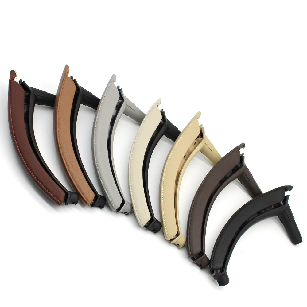 Interior Car Left Right Passenger Door Pull Handle with Leather Cover Trim Replacement For BMW X5 X6 E70 E71 E72 2007-2013