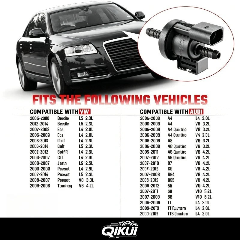 06E906517A EVAP Vapor Canister Purge Valve Solenoid Assembly Compatible With for Volkswagen VW Touareg Audi A4 A6 0280142431