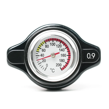 Red Thermo Radiator Cap Tank Cover Water Temperature Gauge with Utility Safe 0.9 Bar/ 1.1 Bar/1.3 Bar Car Motorcycle Styling