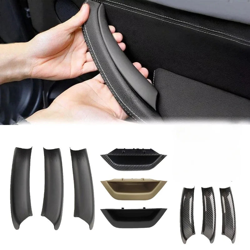 For BMW X3 X4 F25 F26 2010 2011 2012 2013 2014 2015 2016 2017 Car Interior Door Handle Pull Cover LHD Black/Carbon Fiber/Beige