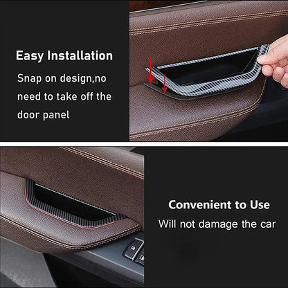 For BMW X3 X4 F25 F26 2010 2011 2012 2013 2014 2015 2016 2017 Car Interior Door Handle Pull Cover LHD Black/Carbon Fiber/Beige
