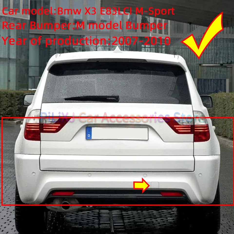 Rear Bumper Tow Hook Cover For BMW X3 E83 LCI M-Sport 2003-2010 Hauling Trailer Shell Bumper Decoration Cap Painted 51123416948