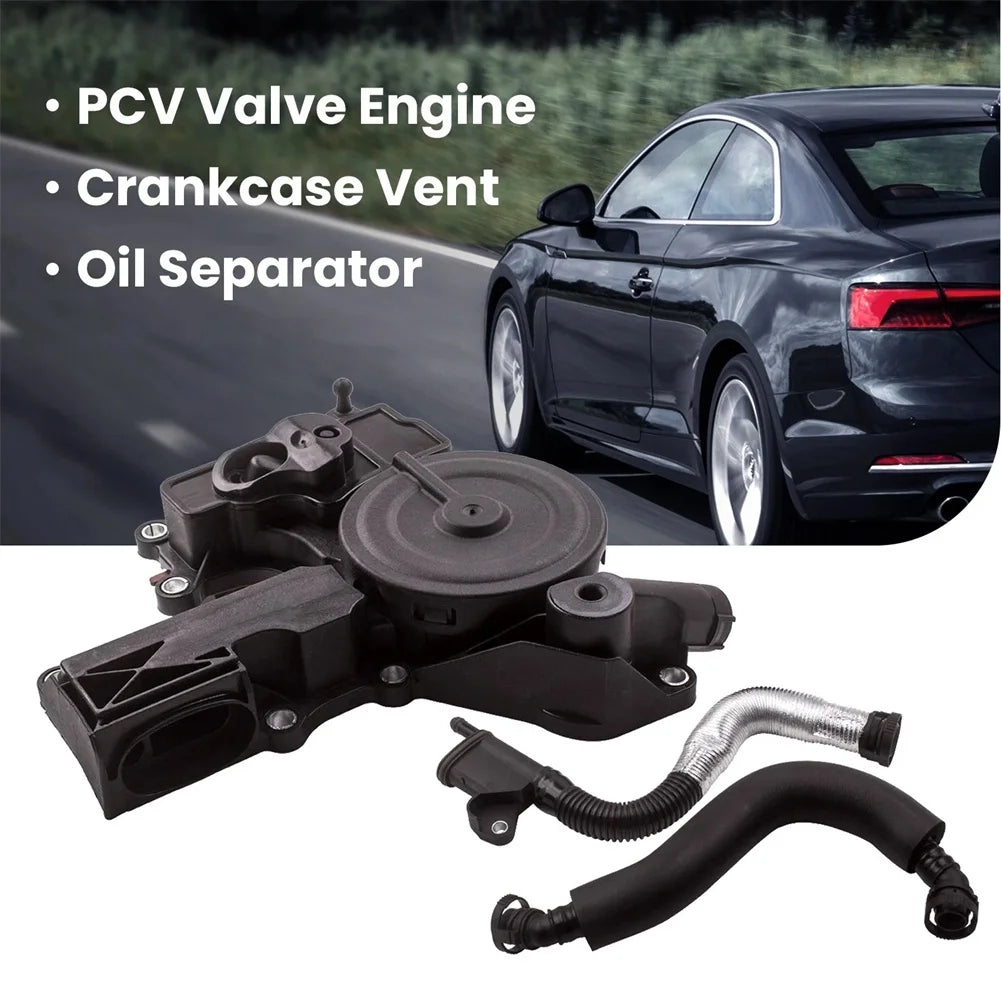 PCV Valve Crankcase Vent Oil Separator Kit Compatible With Audi=A3=A4=A5=Q5=VW=Golf=Jetta=Passat=Tiguan 06H103495AH