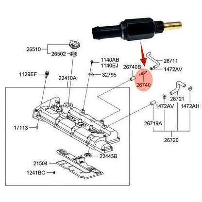 26740-32804 PCV Valve 2674032804 For HYUNDAI Accent Elantra Santa Kia Optima Amanti Sportage Sedona
