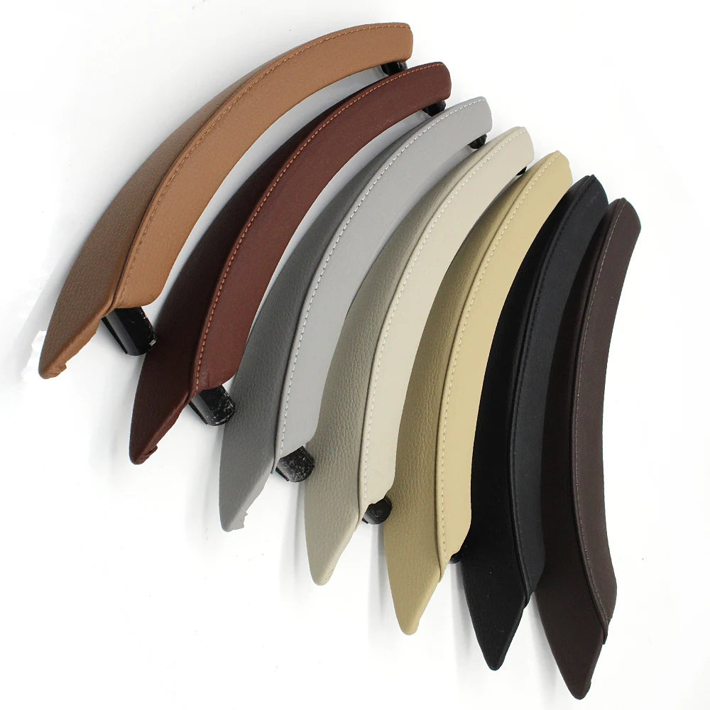 Interior Car Left Right Passenger Door Pull Handle with Leather Cover Trim Replacement For BMW X5 X6 E70 E71 E72 2007-2013