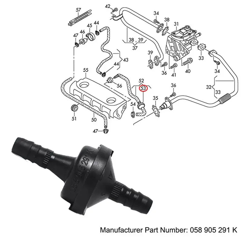 5X Vacuum Check Valve Air Pump Valve Car Accessories For A4 TT BEETLE PASSAT 058905291 058905291K