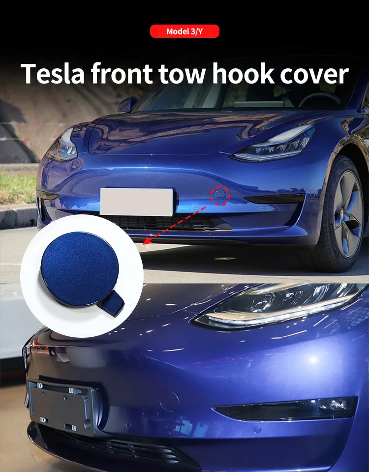 Auto Car Front Bumper Tow Hook Eye Cover Trim Trailer Cap Plug for Tesla Model 3 Automobiles Parts Accessories