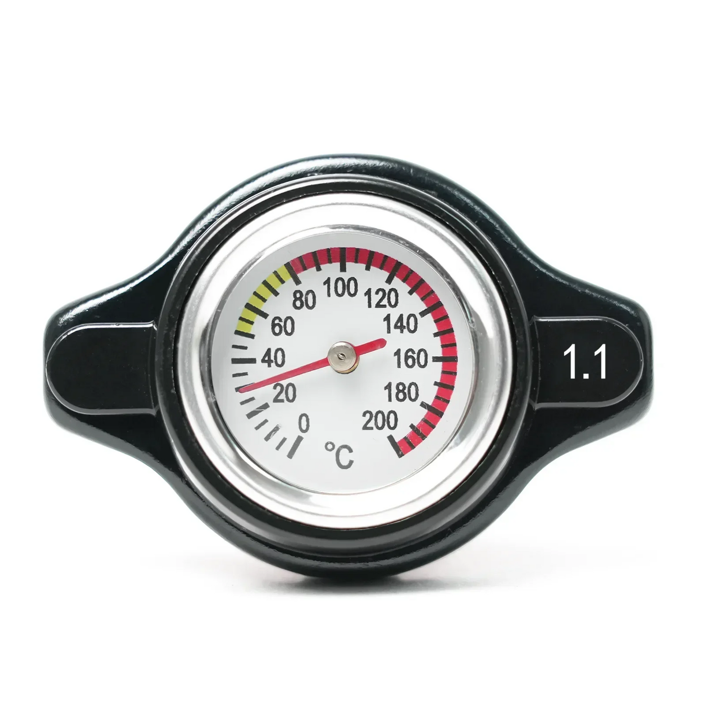 Red Thermo Radiator Cap Tank Cover Water Temperature Gauge with Utility Safe 0.9 Bar/ 1.1 Bar/1.3 Bar Car Motorcycle Styling