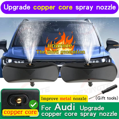 2pcs Car Front Windscreen Washer Spray Nozzle Jet Heated For AUDI A1 A3 A4 A5 A6 A8 Q2 Q3 Q5 Q7 A7 TT Copper Core Spray Nozzle