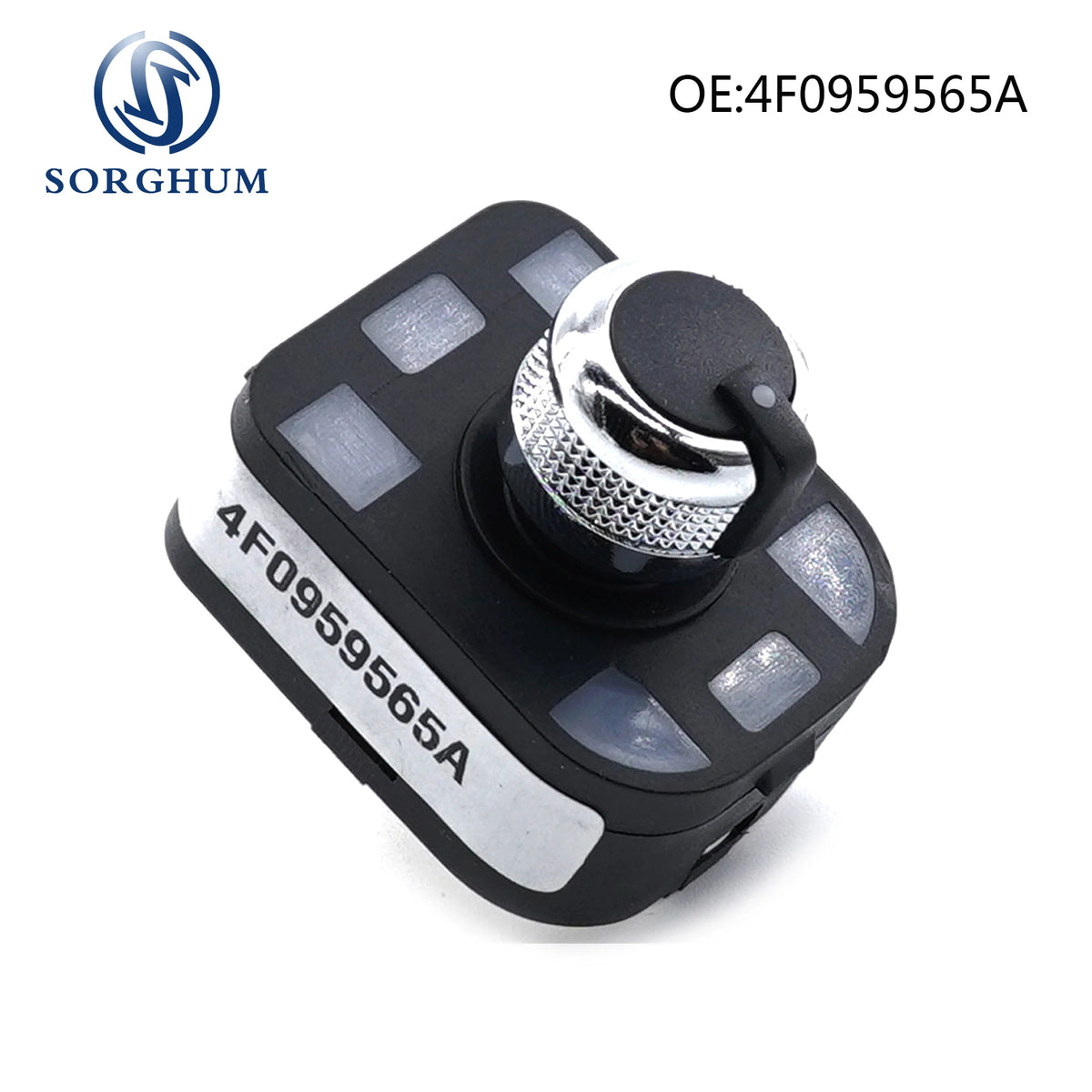 SORGHUM Chrome Side Mirror Rear View Control Switch Knob 4F0959565A 4FD959565A For AUDI A1 A2 A3 A4 S4 B6 A6 S6 A8 R8 Q7 TT