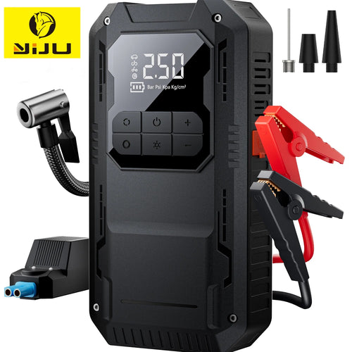 4-IN-1 Car Jump Starter with Air Compressor Car Auto Battery Booster Device150PSI Air Pump Portable Power Bank Tire Inflator