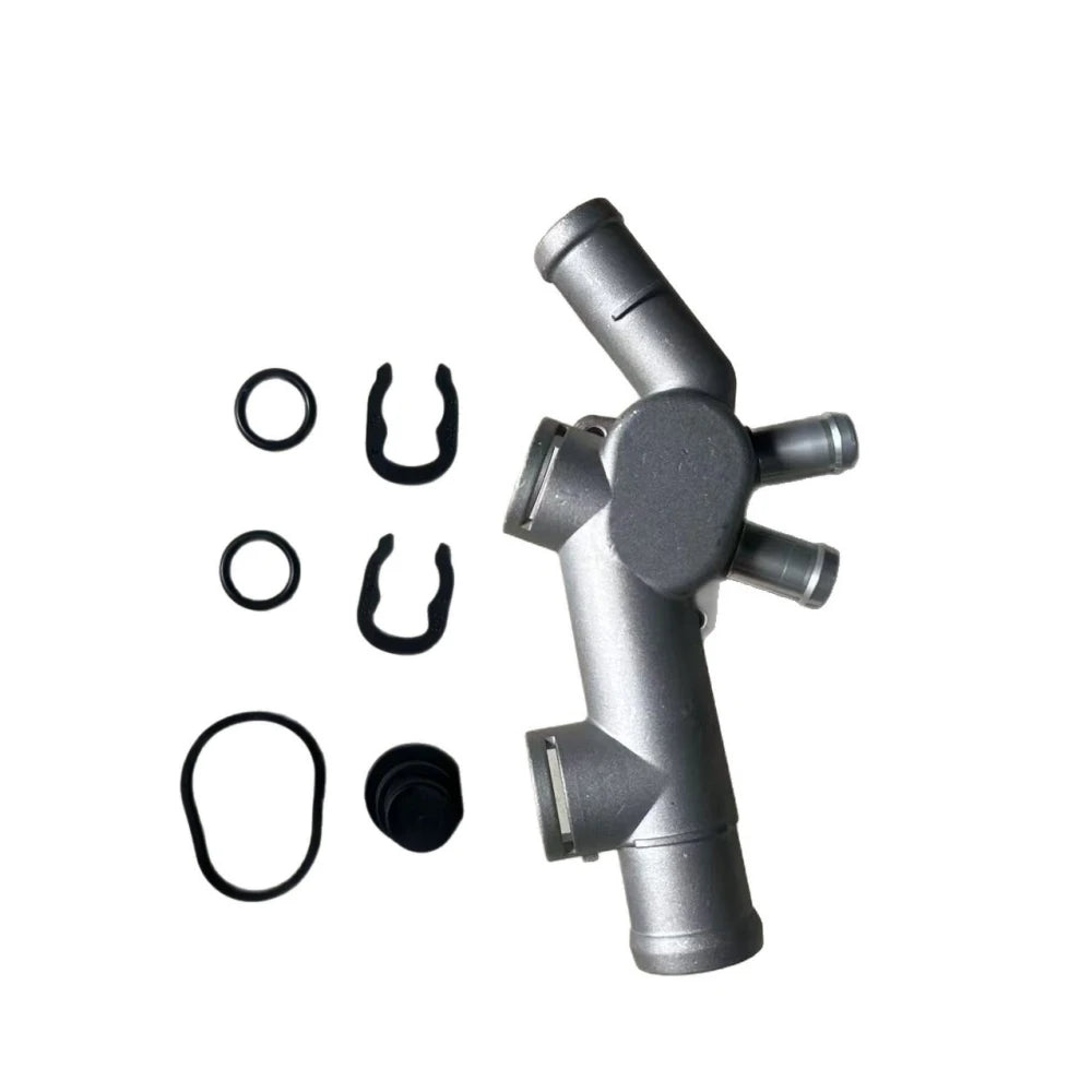 Aluminum 06A121132C 06A121133H Suitable for Imported Volkswagen Beetle Convertible Models, Engine 2.0 Coolant Water Tank Upper Water Pipe Base Outlet Flange Assembly Quick Connector 06A 121 132 C 06A 121 133 H