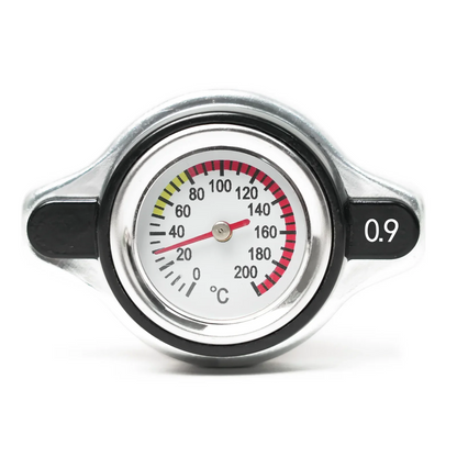 Red Thermo Radiator Cap Tank Cover Water Temperature Gauge with Utility Safe 0.9 Bar/ 1.1 Bar/1.3 Bar Car Motorcycle Styling