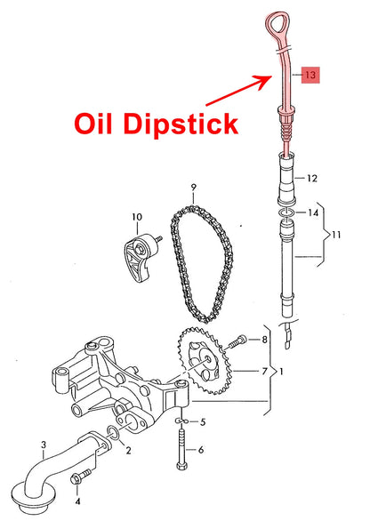 06A115611B 06A103663B High-Quality Oil Oil Dipstick and Guide Tube Set Auto Parts for Volkswagen Bora Classic Audi TT