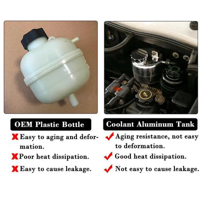 Aluminum Coolant Header Expansion Overflow Water Tank Cap Reservoir Can Car Accessories For 02-08 BMW Mini Cooper S R52 R53