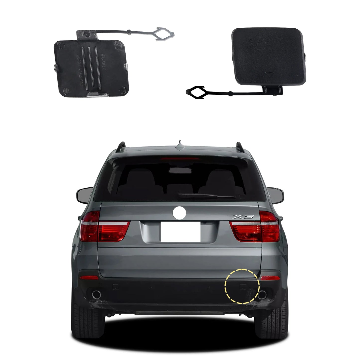 Rear Bumper Tow Hook Cover Towing Eye Cap For BMW X5 E70 2006 2007 2008 2009 2010 51127158447 51127158448
