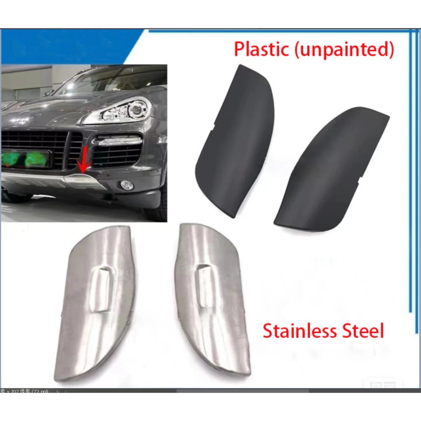 Car Front Bumper Stainless Steel Plastic Tow Hook Cover Trailer Hauling Eye Cap Lid For Porsche Cayenne 957 2007 2008 2009 2010