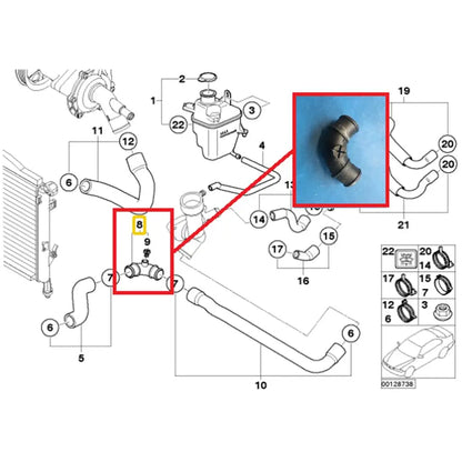 1× Radiator Hose Coolant Elbow Fits For BMW For Mini R50 R52 R53 2001-2006 17127515487 Car Accessories