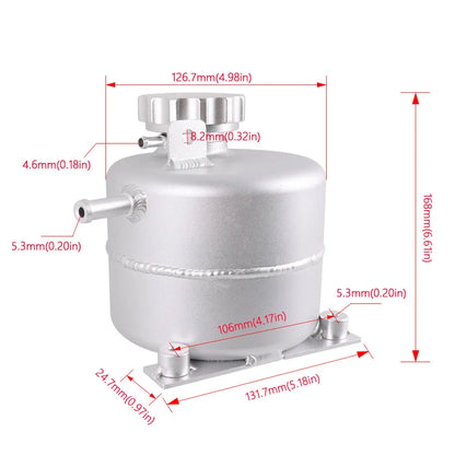 Aluminum Coolant Header Expansion Overflow Water Tank Cap Reservoir Can Car Accessories For 02-08 BMW Mini Cooper S R52 R53
