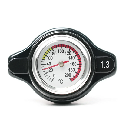 Red Thermo Radiator Cap Tank Cover Water Temperature Gauge with Utility Safe 0.9 Bar/ 1.1 Bar/1.3 Bar Car Motorcycle Styling
